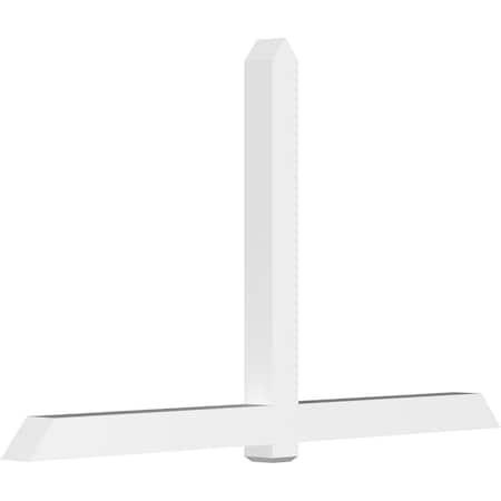 Ekena Millwork Eugene Architectural Grade PVC Gable Bracket, 108"W x 63"H x 6"D x 6"F, 14/12 Pitch GBP108X63X0606EUG00